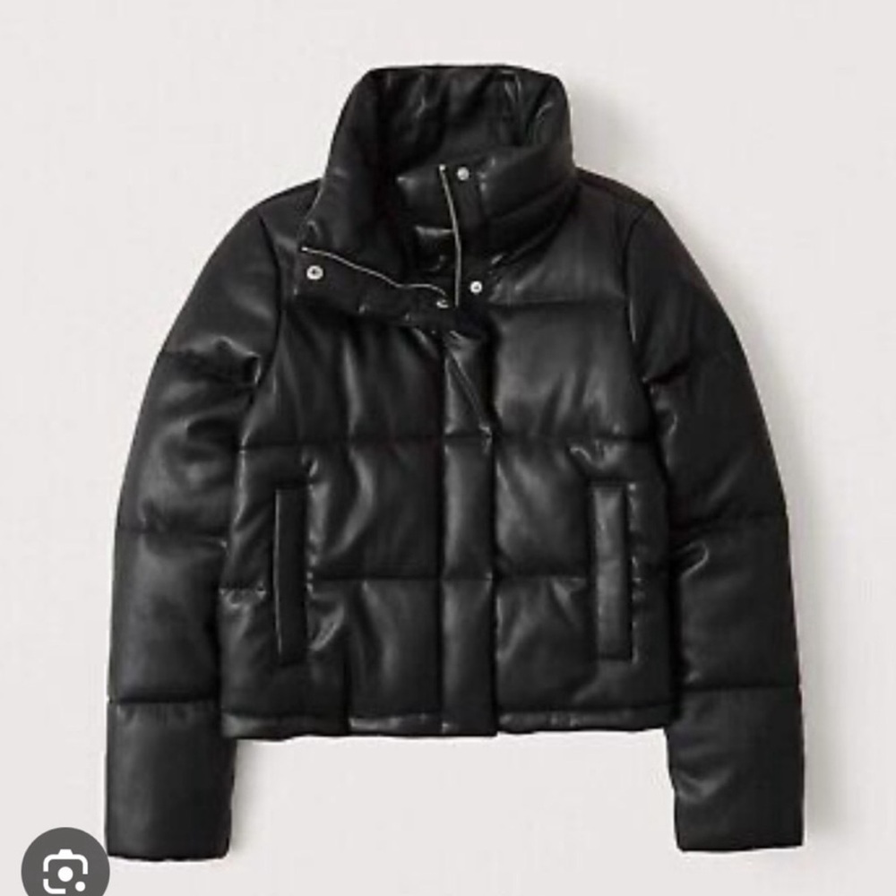 Abercrombie Vegan Leather Puffer Jacket